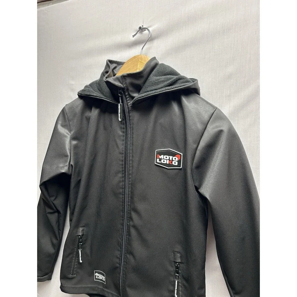 Moto Loco YL Kids Black Softshell Motorcycle Dirt Bike Racing Jacket “Tyler 617”